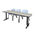 Cain Rectangle Tables > Training Tables > Cain Training Table & Chair Sets, 84 X 24 X 29, Maple MTRCT8424PL47GY